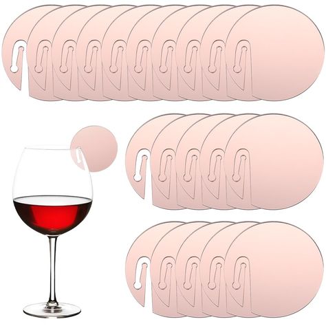 PRICES MAY VARY. [CIRCLE DRINK TAGS]: Flat round acrylic drink tags are easy to use, peel off the protective film, the round tags are like mirrors, clear and smooth. You can write your name or draw something on the circle drink tags to make identification, and then clip the drink tags on wine glass. [1 BOX 20PCS WINE GLASS TAGS]: You will receive 20pcs wine glass tags, quantity of acrylic cricle drink tags can meet your family party needs. The surface of the drink tags are covered with a protect Drink Tags Printable, Christmas Family Party, Moms 60th, Drink Names, Wine Glass Tags, Glass Markers, Wine Glass Markers, Drink Marker, Party Favors For Adults