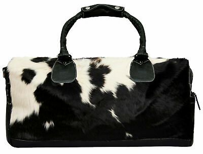 (eBay) Deluxe Leather Holdall Black Bag Genuine Cowhide & Cow Fur Weekend Duffel Travel Designer Weekender Bag, Hug Shirt, Cow Print Bag, Leather Holdall, Bags 2024, Cowhide Purse, Fur Purse, Models Off Duty Style, Leather Duffel Bag