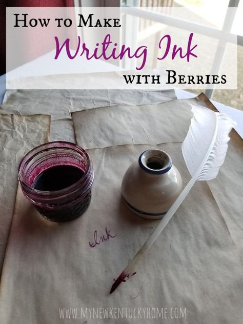 How to Make Writing Ink from Berries - My New Kentucky Home How To Make Natural Ink, Natural Ink Making, How To Make Ink, Tinta Natural, Ink Making, Kentucky Home, Quill And Ink, Homemade Paint, Eco Dyeing