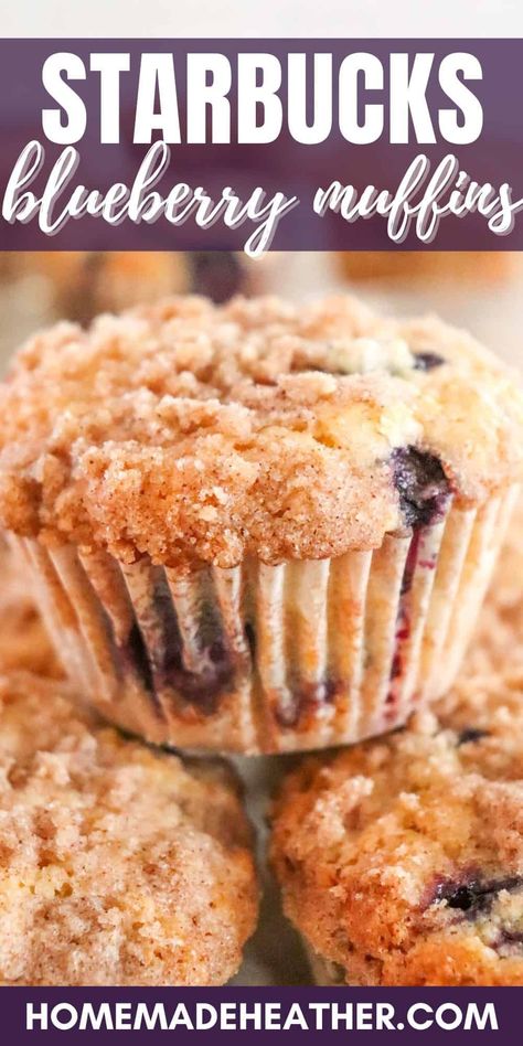 Indulge in homemade bliss with our Starbucks Blueberry Muffins copycat recipe. Moist, bursting with blueberries, and topped with a sweet crumble—pure perfection! Starbucks Muffins Copycat, Maine Blueberry Recipes, Copycat Starbucks Blueberry Muffin, Jumbo Blueberry Muffins Crumble Topping, Homemade Blueberry Muffins Easy, Blueberry Muffins Buttermilk, Starbucks Muffin Recipe, Copycat Blueberry Muffins, Starbucks Blueberry Muffin Recipe