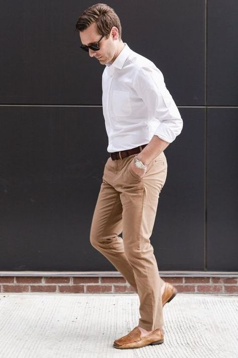 ... Khaki Pants Outfit Men Formal, Khaki Chinos Men Outfits, Men Khaki Pants Outfit, Khaki Outfit Men, Tan Pants Men, Khaki Pants Outfit Men, Beige Pants Outfit, Chinos Men Outfit, Colored Pants Outfits