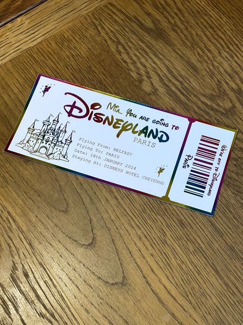 Personalised Rainbow Foil Disneyland Ticket Prom Tickets, Disney Prom, Disney Tickets, Disney World Tickets, Disneyland Tickets, Ticket Design, Six Flags, Disneyland Paris, Yearbook