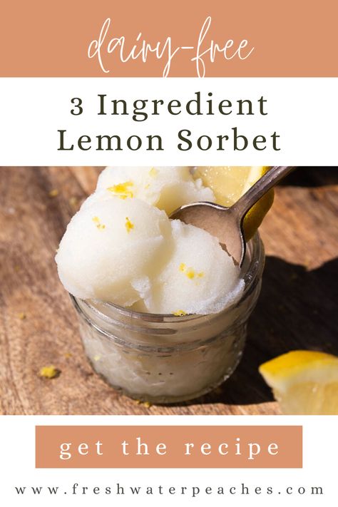 Healthy Lemon Sorbet, Lemon Sorbet Recipe, Tiny Desserts, Recipes With Coconut Cream, Homemade Sorbet, Sorbet Is, Coconut Sorbet, Sorbet Recipe, Sorbet Ice Cream