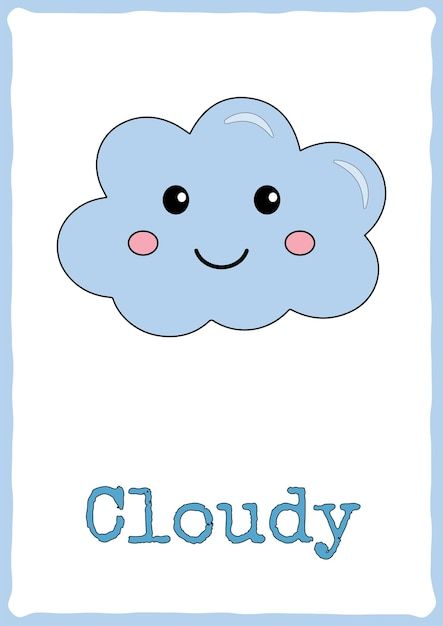 Weather Symbols For Kids, Preschool Weather Chart, Weather Drawing, Pictures Of Weather, Weather Flashcards, Weather For Kids, Weather Activities Preschool, Cute Weather, Weather Clipart