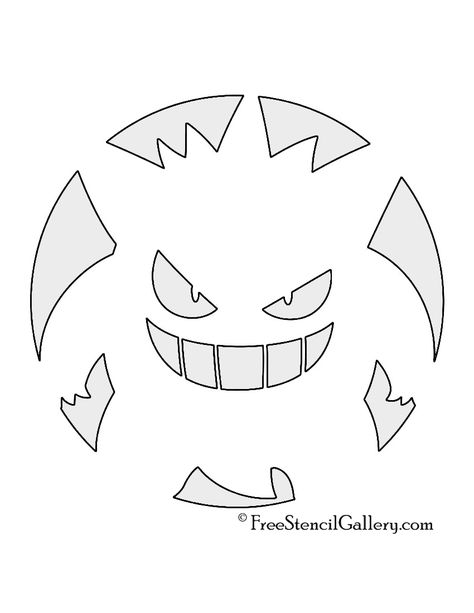 Pokemon - Gengar Stencil Pumpkin Carving Templates Pokemon, Durzo Blint, Gengar Pumpkin, Pokemon Pumpkin Carving, Pokemon Pumpkin Stencils, Pokemon Stencils, Halloween Pumpkins Carvings Designs, Pokemon Pumpkin, Pumpkin Carving Stencils Templates