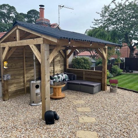 Rustic Wooden Gazebo 3.6 X 2.4m Hot Tub Canopy Permanent - Etsy UK Outdoor Seating Ideas Diy, Wooden Pergola With Roof, Wooden Pergola Designs, Wooden Gazebo Ideas, Garage Gazebo, Outdoor Kitchen With Pergola, Diy Outdoor Kitchens, Modern Backyard Kitchen, Dining Pergola