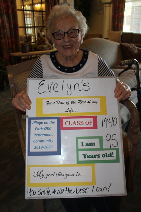 Senior Citizens Day Ideas, Senior Living Bulletin Board Ideas, Activities For Seniors Assisted Living, Assisted Living Week Ideas, Senior Living Marketing, Senior Center Activities, Assisted Living Activities, Senior Citizen Activities, First Day Of School Photo