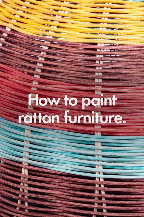 Paint rattan furniture Painted Rattan Dining Set, Upcycle Rattan Furniture, Wicker Bench Makeover, Rattan Furniture Makeover Living Room, Paint Rattan Furniture Diy, Painting Bamboo Furniture, Painted Rattan Chairs, Ratan Painted, Painted Wicker Chairs