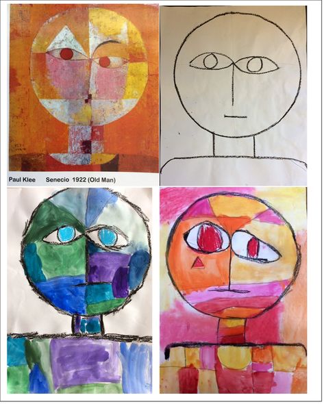 Paul Klee Portrait- warm / cool colours (Art lesson for Prep – Yr1) – Primary School Art Color Art Lessons For Kindergarten, Paul Klee Senecio, Color Art Lessons, Primary School Art, Paul Klee Art, Cool Colours, Abstract Portraits, Ecole Art, Art Curriculum