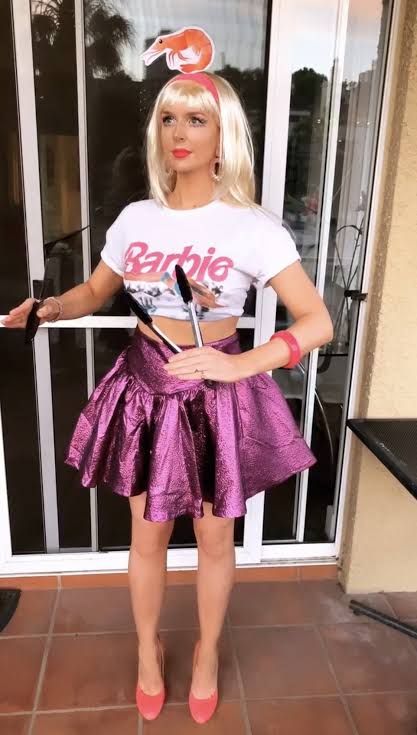 Halloween Shrimp, Weird Barbie, Barbie Costumes, Pink Halloween Costumes, Laser Hair Removal Cost, Shrimp On The Barbie, Barbie Halloween Costume, Barbie Halloween, Barbie Costume