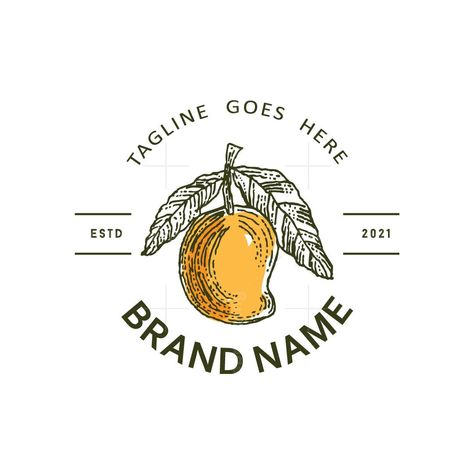 Organic Mango Emblem Logo #freepik #identitydesign🍩. Mango Logo Design Ideas, Dessert Company Logo, Mango Logo Design, Emblem Logo Design, Mango Logo, Food Company Logo, Mango Store, Tropical Logo, Organic Food Logo