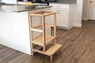 How to Build a Toddler Kitchen Helper Stool for $30 : 9 Steps (with Pictures) - Instructables Diy Kitchen Step Stool, Diy Learning Tower How To Build, Kids Kitchen Helper Stool, Toddler Helper Stool Diy, Diy Toddler Stool For Kitchen, Diy Kitchen Helper Stool, Toddler Tower Diy Plans, Diy Toddler Tower, Helper Stool Diy