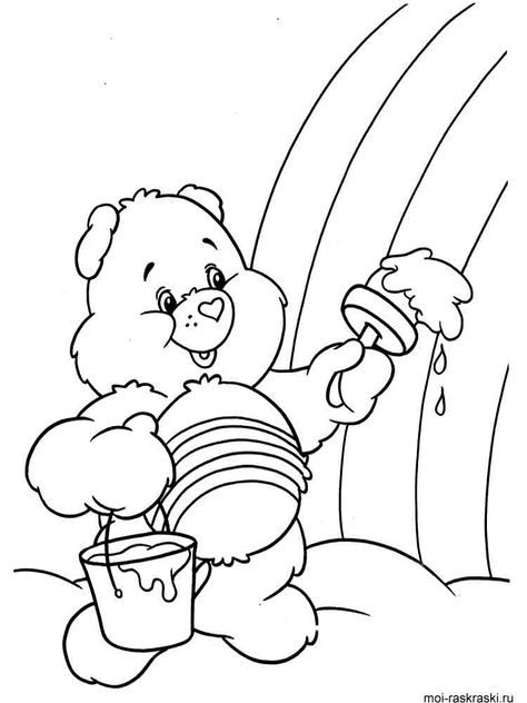 Carebear Painting Rainbow Coloring Page Coloring Pages For Teenagers, Valentines Day Coloring, Bear Coloring Pages, Coloring Sheets For Kids, Coloring Page Ideas, Coloring Pages For Boys, Easy Coloring Pages, Coloring Pages For Girls, Disney Coloring Pages