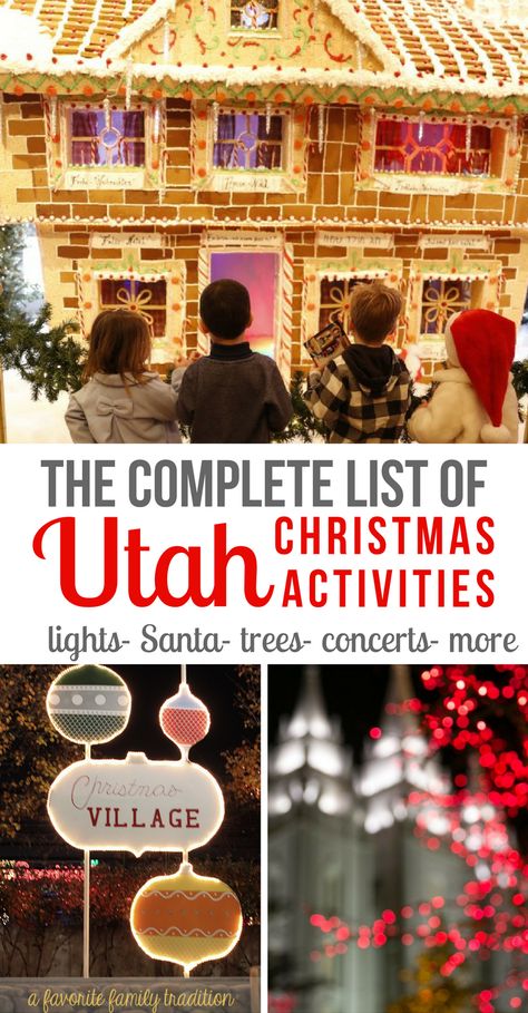 The Complete List of Utah Christmas Activities including light displays, Santa, service opportunities, concerts and events, and more! The Utah Christmas Events List- Utah Christmas Activities for Kids Utah Christmas, Utah Living, Family Weekend Activities, Utah Activities, Christmas Activities For Families, Christmas Things To Do, November Activities, Christmas Date, Santa Photos