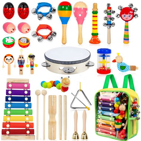 Musical Instruments For Toddlers, Wooden Musical Instruments, Kids Musical Instruments, Teaching Toddlers, Creative Birthday Gifts, Music Toys, Preschool Education, Percussion Instruments, Tambourine