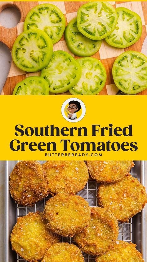 You’ll love this Fried Green Tomatoes recipe that’s golden and crispy on the outside yet juicy and tender on the inside. These tomatoes can be served up as a comforting appetizer, snack, or swapped in a classic BLT sandwich. A cozy staple of the South. Fried Green Tomatoes Burger, Southern Fried Green Tomatoes Recipe, Green Fried Tomatoes Recipes, Fried Green Tomatoes Recipe Easy, Fried Green Tomato Blt, Southern Fried Green Tomatoes, Southern Appetizers, Classic Blt Sandwich, Fried Green Tomatoes Recipe