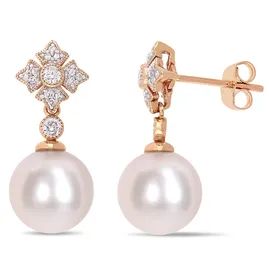 Birthstone Jewelry | Helzberg Romantic Earrings, Helzberg Diamonds, Pearl And Diamond Earrings, Freshwater Pearls Earrings, Diamond Drop Earrings, Diamond Drops, Coat Women, Pearl Diamond, Lovely Jewellery