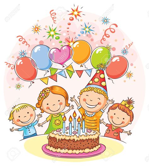 Birthday Party Clipart, Birthday Party Images, Party Clipart, Art Birthday Party, Kids Vector, Happy Thanksgiving Quotes, Birthday Clipart, Image Svg, Big Cakes