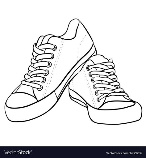 Shoes Clipart, Sneakers Illustration, Shoe Template, Sneakers Drawing, Shoes Illustration, Shoe Design Sketches, Shoes Drawing, Small Drawings, Fotografi Alam Semula Jadi