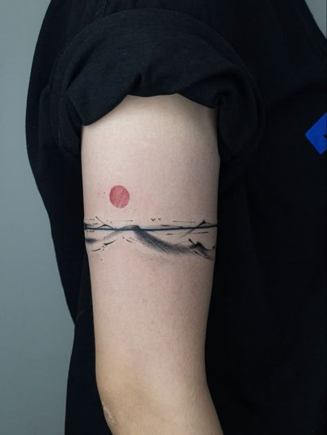 Abstracted landscape tattoo