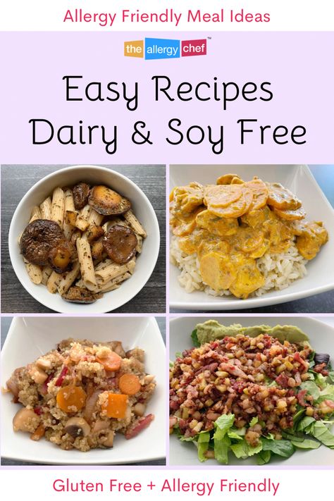 Easy dairy and soy free dinners. All gluten free and allergy friendly. Soy Gluten And Dairy Free Recipes, Easy Gluten And Dairy Free Recipes, Dairy And Soy Free Recipes Dinners, Dairy Free Soy Free Recipes Dinner, Soy Free Foods List, Dairy Free Soy Free Recipes, Dairy And Soy Free Recipes, Purple Cabbage Recipes, Ginger Chicken Recipes