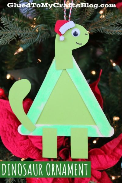 Christmas Dinosaur Craft, Christmas Ornaments Kids Can Make, Dino Crafts, Ornaments Kids Can Make, Christmas Ornaments Kids, High Scope, Dinosaur Christmas Ornament, Dinosaur Craft, Minion Christmas