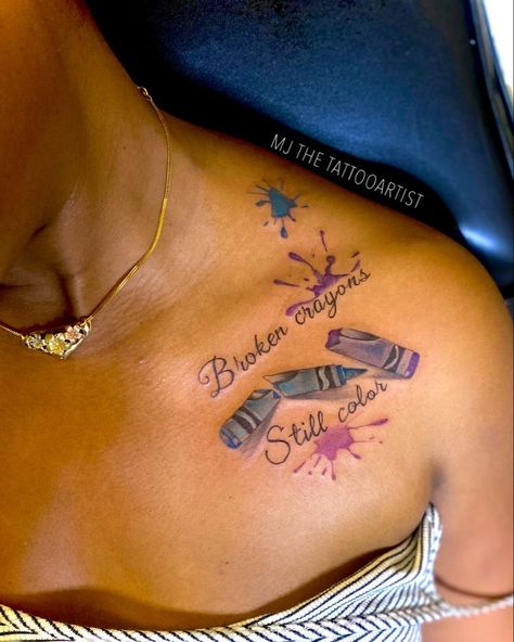 Tattoos For Emotions, Nothing Even Matters Tattoo, 408 Tattoo, Shoulder Tattoos For Women Color, Strength Tattoos For Women Inspiration, Tattoos For Overcoming, Unique Neck Tattoos Women, Tattoo Ideas For Grandchildren, Rod Wave Tattoo Ideas