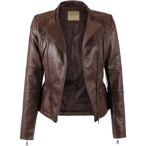 0 Army Jacket Women, Jackets For Winter, Fake Leather Jacket, Dark Brown Leather Jacket, Ladies Jackets, Winter Leather Jackets, Brown Faux Leather Jacket, Faux Leather Motorcycle Jacket, Faux Leather Biker Jacket