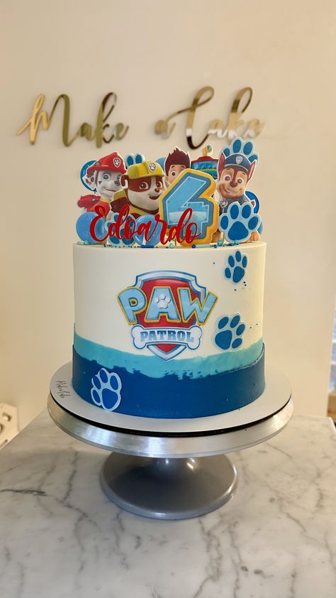 Paw patrol theme cake.  #CakeArt #CakeDecor #CakeDecor #PawPatrolThemeCake #BabyBirthdayCake Paw Patrol Drip Cake, Paw Patrol Theme Cake, Paw Patrol Theme, Birthday 4, Paw Patrol Cake, Baby Birthday Cakes, Cute Birthday Cakes, Theme Cake, Drip Cakes