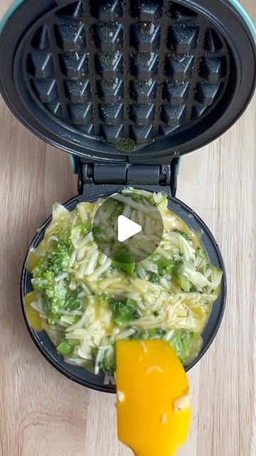 @eatinghealthytoday on Instagram: "Egg and Broccoli Breakfast Waffle! 🧇🥦  (via: @healthyfitnessmeals)  [Makes 2 waffles] INGREDIENTS:  1 large egg 1/4 cup shredded cheese 1/3 cup chopped lightly steamed broccoli Salt and pepper to taste  Optional: sliced green onions   Enjoy as is or serve with toppings of your choice. I served with sliced half avocado and marinaded tomatoes   Note: - I used a mini waffle maker. You may use a larger one and make one large waffle. - do not over fill the waffle maker. I was looking on camera and didn’t realize I filled it too much. Use half the amount and make 2 waffles instead.  Follow @eatinghealthytoday for more healthy recipes! ✨  #waffles #eatinghealthy #breakfast #easymeals" Egg And Cheese Mini Waffle, Waffle Maker Egg Recipes, Ideas For Waffle Maker, Egg Cheese Waffles, Waffles Iron Recipes, Waffle Iron Recipes Breakfast Eggs, Eggs Waffle Recipe, Recipes With Mini Waffle Maker, Egg Waffle Maker