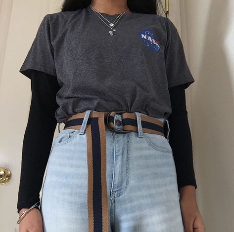 nasa t-shirt outfit | for more outfit inspiration go follow @outfit_aesthetic_ on instagram Nasa Shirt Outfit, Collared Shirt Outfit, Men Outfits Aesthetic, Nasa Clothes, Vintage Nasa, Nasa Shirt, T Shirt Outfit, Fit Ideas, Outfit Aesthetic