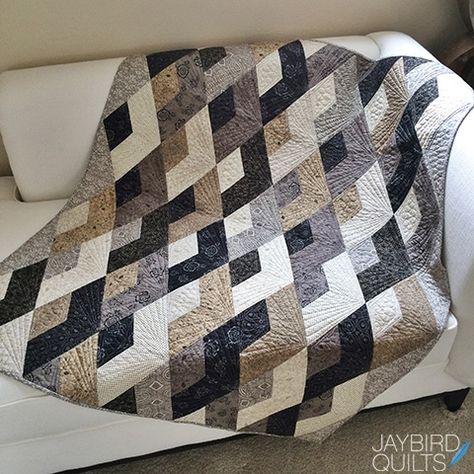 Tan Quilt, Colchas Quilting, Jaybird Quilts, Neutral Quilt, Black And White Quilts, Quilt Modernen, Man Quilt, Grey Quilt, Strip Quilts