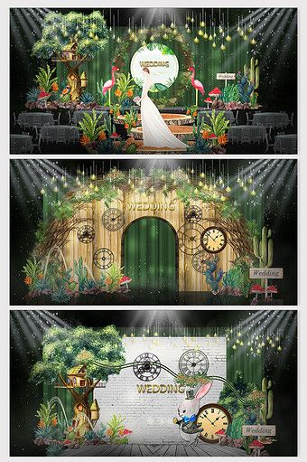 Fresh and natural forest fairy tale theme wedding effect map#pikbest#decors-models Fairy Tale Theme Wedding, Snowflake Wedding Theme, Champagne Wedding Colors, Event Entrance, Reka Bentuk Grafik, Front Wall Design, Forest Theme Wedding, Natural Forest, Fairy Tale Theme