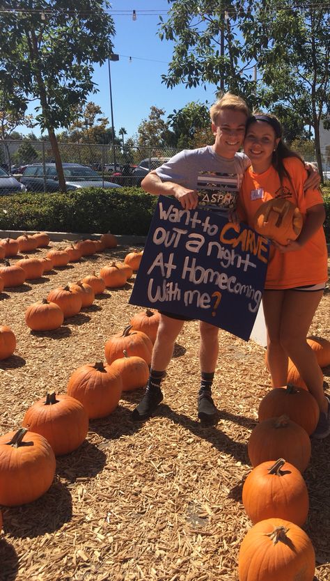 Pumpkin Patch Halloween Pumpkin Homecoming Proposal Pumpkin Dance Proposals, Homecoming Proposal Ideas Halloween, Pumpkin Hoco Proposals, Fall Homecoming Proposals, Hoco Proposals Ideas Halloween, Halloween Dance Proposal, Halloween Dance Asking Ideas, Homecoming Dance Signs, Halloween Homecoming Proposal