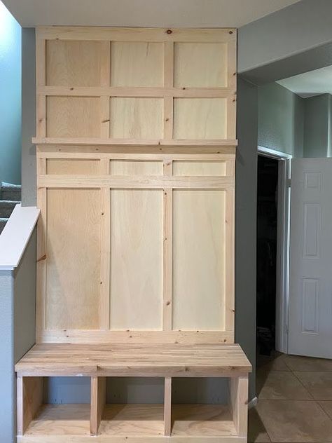 DIY Mudroom Built In Built In Hall Tree, Bench Drawers, Small Mudroom Ideas, Vstupná Hala, Mud Room Entry, Diy Mudroom, Mudroom Entryway, Diy Mudroom Bench, Mudroom Decor