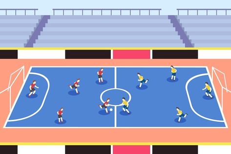 Campo de futsal com jogadores | Free Vector #Freepik #freevector #futsal #esporte #playground #recreio