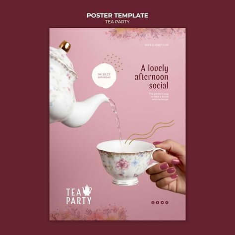 Afternoon Tea Poster Design, High Tea Poster Design, Tea Menu Design Ideas, Tea Poster Design Ideas, Tea Advertising Design, Tea Menu Design, Tea Graphic Design, Tea Poster Design, Tea Party Poster