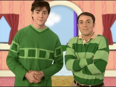 Blues Clues Meet Joe! On Blues Clues Joe’s First Day. Joe Blues Clues, Steve Burns, Blues Clues Salt And Pepper, Blues Clues Joe, Steve Blues Clues, Donovan Patton, Steve From Blues Clues, Blues Clues Steve, Blues Clues Original