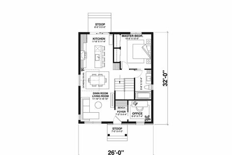 A Modern French Country Tiny House Of 832 Sqft Country Tiny House, Small Cottage House Plans, Drummond House Plans, Modern French Country, Luxurious Showers, Modern French, One Story Homes, Brick Facade, Small Cottage