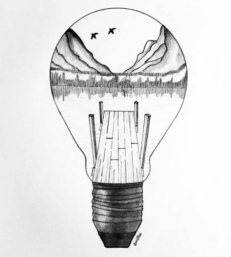 #DhruvaniArts #art #artist #artwork #drawing #sketch #sketching #lightbulb #pencildrawing #pencilart #pencilsketch Drawing Of A Lightbulb, Light Bulb Drawing Creative, Summer Drawing Ideas Creative, Sketching Scenery, Lightbulb Sketch, Lightbulb Drawings, Sketchpad Ideas, Light Bulb Art Drawing, Light Bulb Sketch