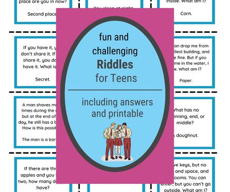 Written by amomwithalessonplan.com Connecting with your teen can get a bit tricky sometimes. These fun riddles for teens might be just the thing to get a loving eye roll or even a quick smile. Memorize one or two to share as you meet in the kitchen, or print them out to leave on the bathroom mirror. While you’re... Written by amomwithalessonplan.com Riddles For Teens, Fun Riddles, Mystery Riddles, Hard Riddles, Jokes For Teens, National Geographic Kids, Summer Humor, Middle Child, Book Jokes