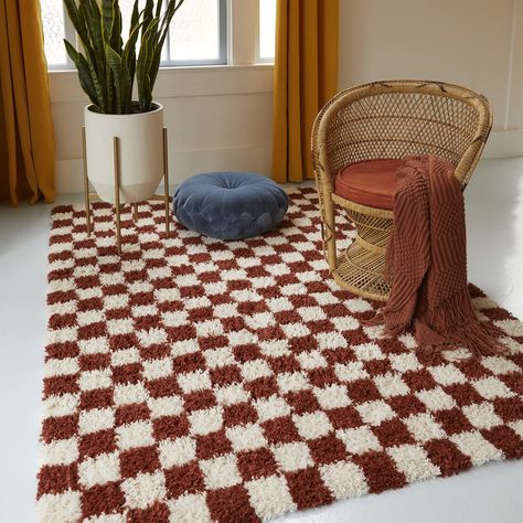 PRICES MAY VARY. Floor-Heat Safe Non-Shedding White Carpet, Red Checkered, Checkered Rug, Retro Theme, Rugs Size, Large Area Rugs, Oslo, Home Decor Furniture, Flat Weave