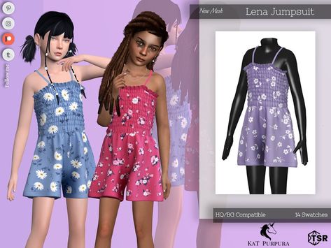 The Sims Resource - Lena Jumpsuit Cc The Sims 4 Kids Clothes Girl, Kids Outfits Sims 4 Cc, Sims 4 Kid Cc Clothes, Sims 4 Cc Children Clothes, Sims 4 Cc Child Clothes Girl, The Sims 4 Cc Children Clothing, Sims4 Cc Kids Clothing, Children Cc Sims 4, Sims 4 Children Clothes