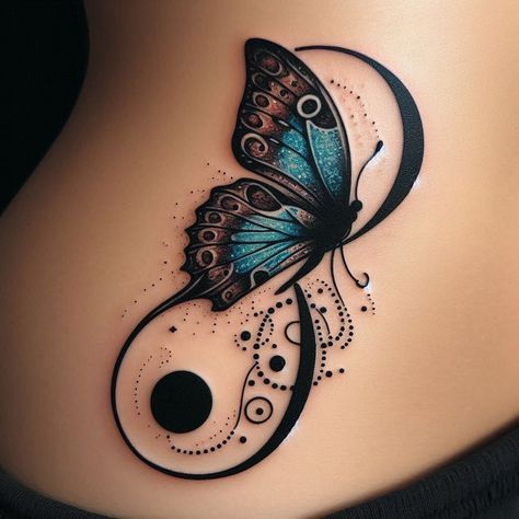 Nice Tattoos For Women, Infinity Butterfly Tattoo, Butterfly Tattoo Ideas For Women, Butterfly Hand Tattoo, Butterfly Wrist Tattoo, Tattoos To Cover Scars, Ankle Tattoo Designs, Rose Tattoos For Women, Cool Wrist Tattoos