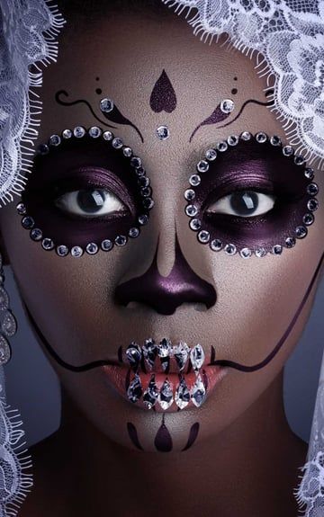 Sugar Skull Makeup Easy, Day Of The Dead Makeup, Dead Makeup, Clever Halloween, Aztec Culture, Clever Halloween Costumes, Photoshop Resources, Sugar Skull Makeup, Face Swaps