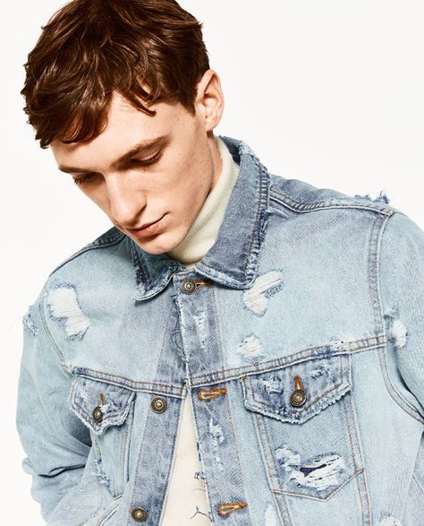 Image 3 of DENIM JACKET from Zara Love Jeans, Online Sales, Latest Outfits, Denim Button Up, Button Up Shirts, Trendy Fashion, Denim Jacket, Zara, Mens Outfits