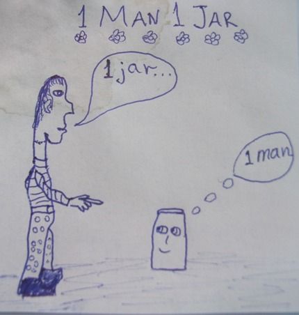 1 man, 1 jar. :D:D:D 1 Man 1 Jar, Good Jokes, Fictional Characters, Quick Saves