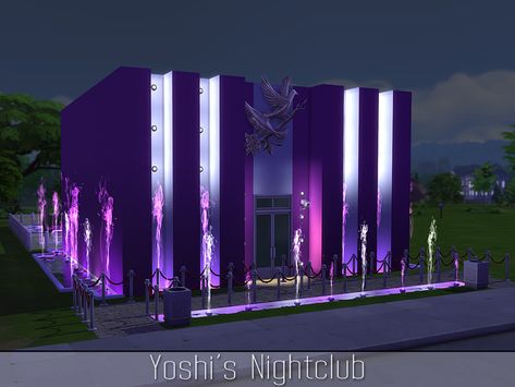 apandatam's Yoshi's Nightclub Sims 4 Nightclub, Outdoor Space Ideas, Lotes The Sims 4, The Sims 4 Lots, Little House Plans, Nightclub Design, Minecraft City, Sims 4 House Design, Casas The Sims 4