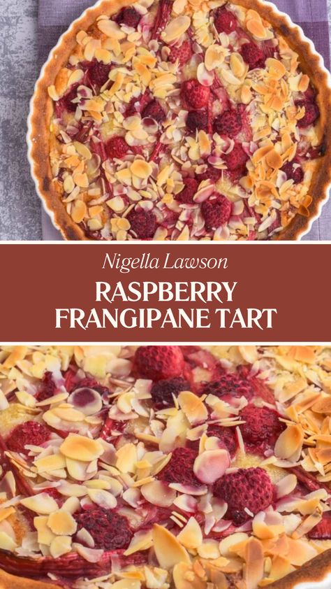 Nigella Raspberry Frangipane Tart Frangipane Tart Recipe, Entertaining Desserts, Dessert Pies, Nigella Lawson Recipes, British Cooking, Mary Berry Recipe, Frangipane Tart, Raspberry Desserts, Berry Recipes