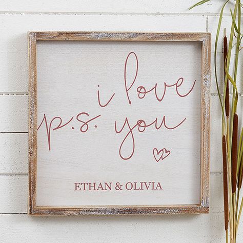 P.S. I Love You12x12 Custom Barnwood Wall Art Barnwood Wall Art, Wall Phrases, I Love You Signs, Barnwood Wall, Wood Signs Home Decor, Quote Decor, Love Frames, Barn Wood Frames, Frame Wall Art